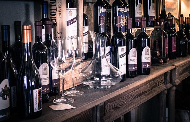 Rare wine bottle in a cellar